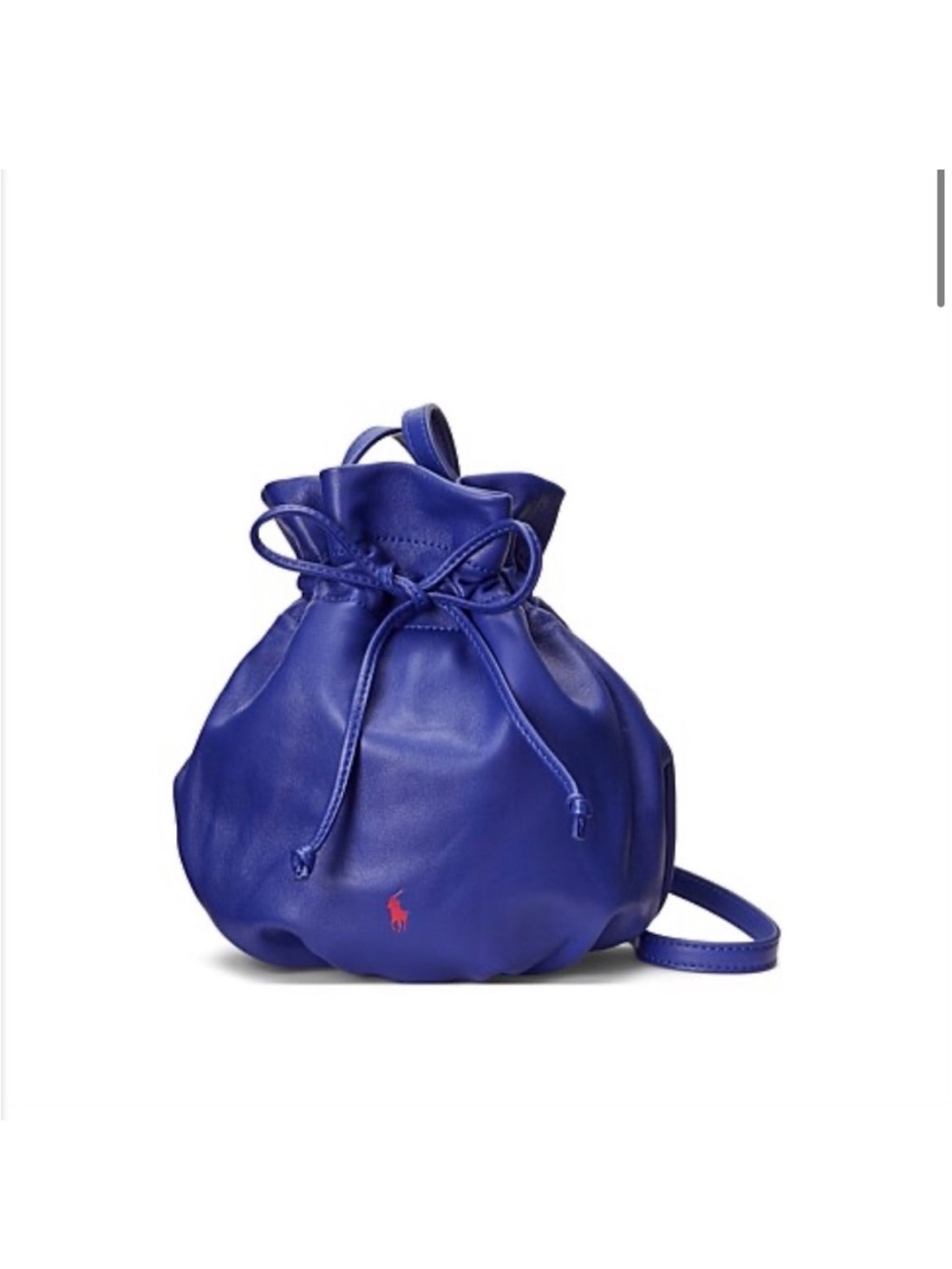 NWT Polo Ralph Lauren The Pony Pouch Royal Blue Lamb Leather Crossbody Bag